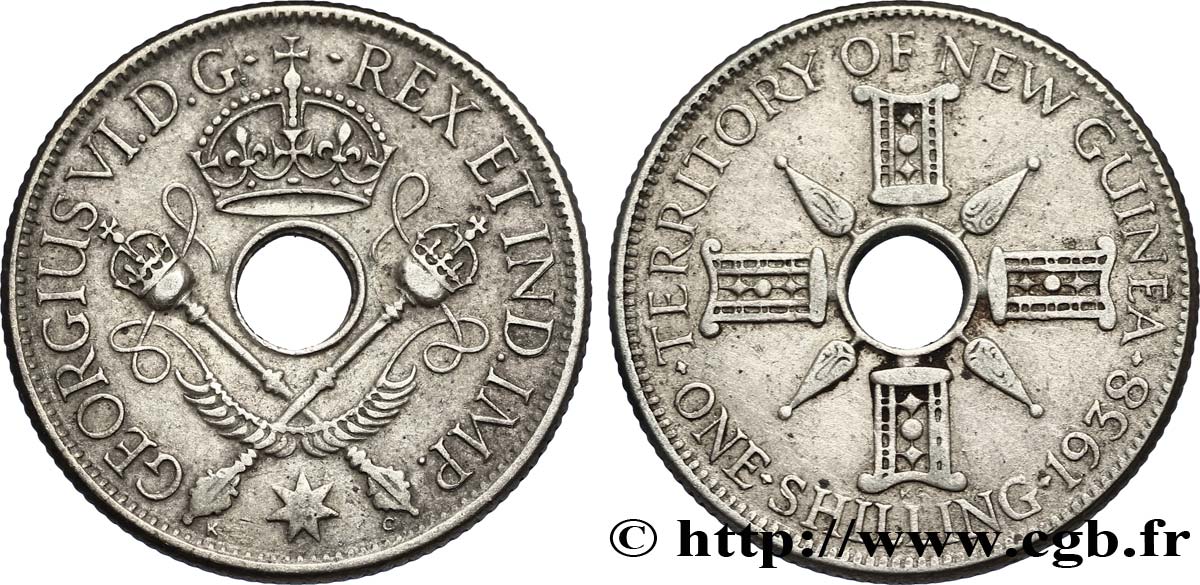 NEW GUINEA 1 Shilling frappe au nom de Georges V 1938  XF 