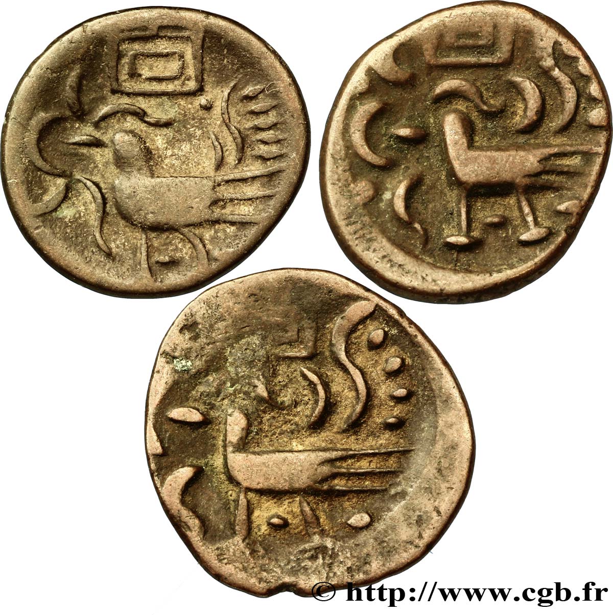 CAMBOYA Lot de 3 monnaies de 2 Pe - Royaume du Cambodge Ang Duaong n.d  BC 