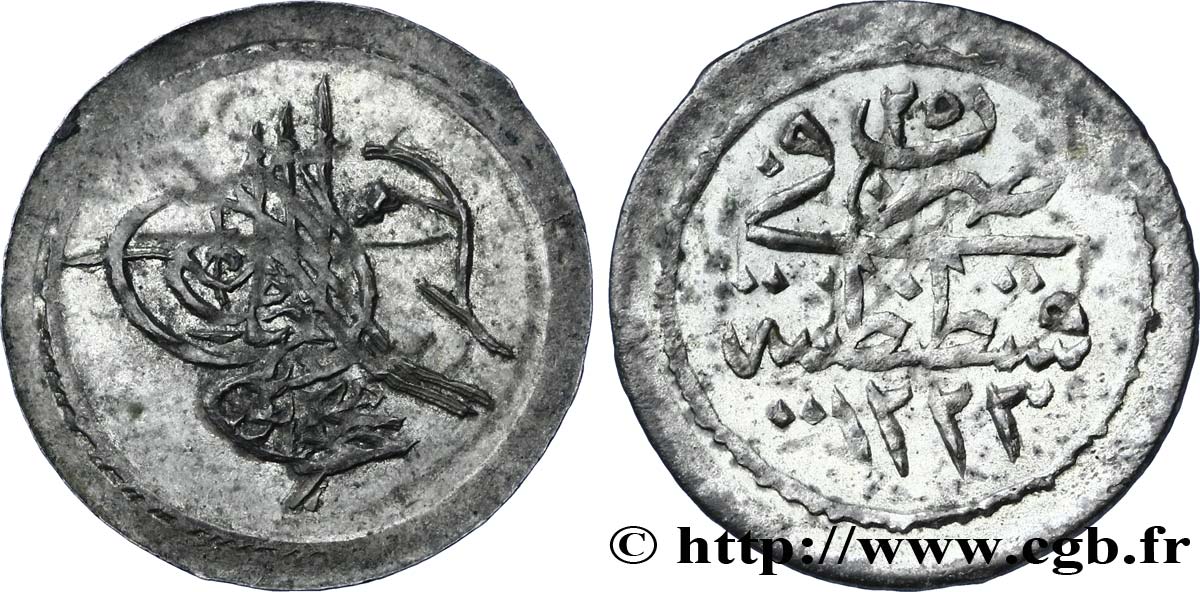 TÜRKEI 1 Para frappe au nom de Mahmud II AH1223 an 25 1831 Constantinople SS 