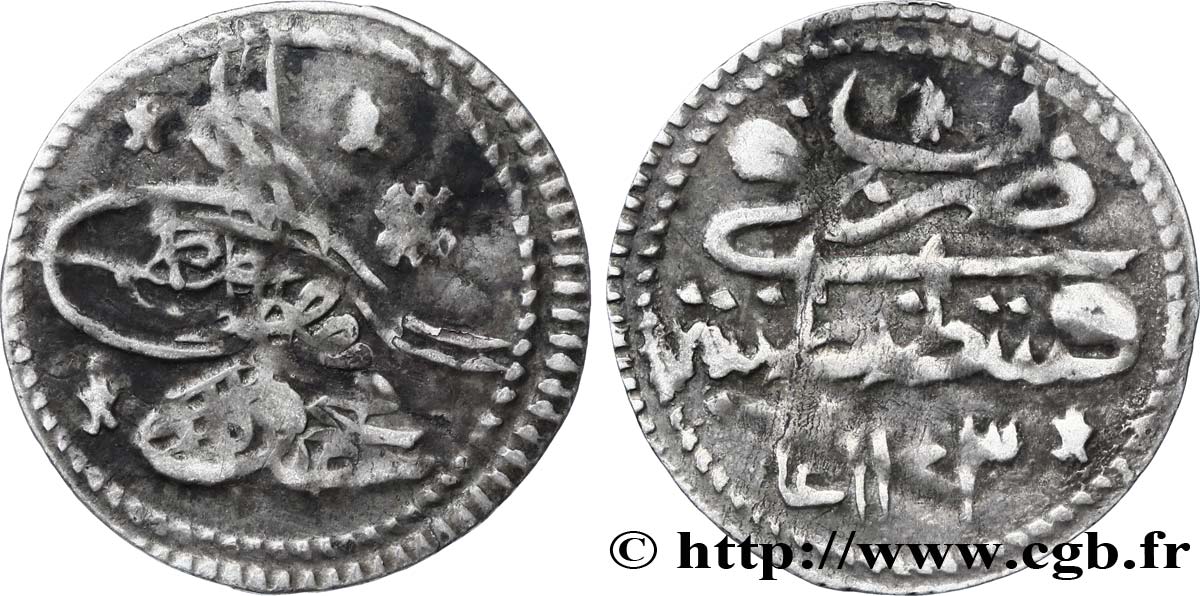 TURQUíA 1 Para frappe au nom de Mahmud I AH1143 1730 Constantinople MBC 