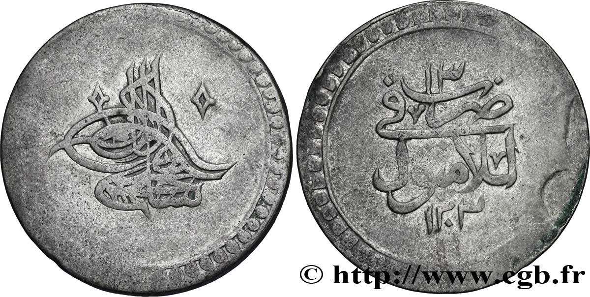 TÜRKEI 2 Kurush au nom de Selim III AH1203 an 13 1800 Constantinople fSS 