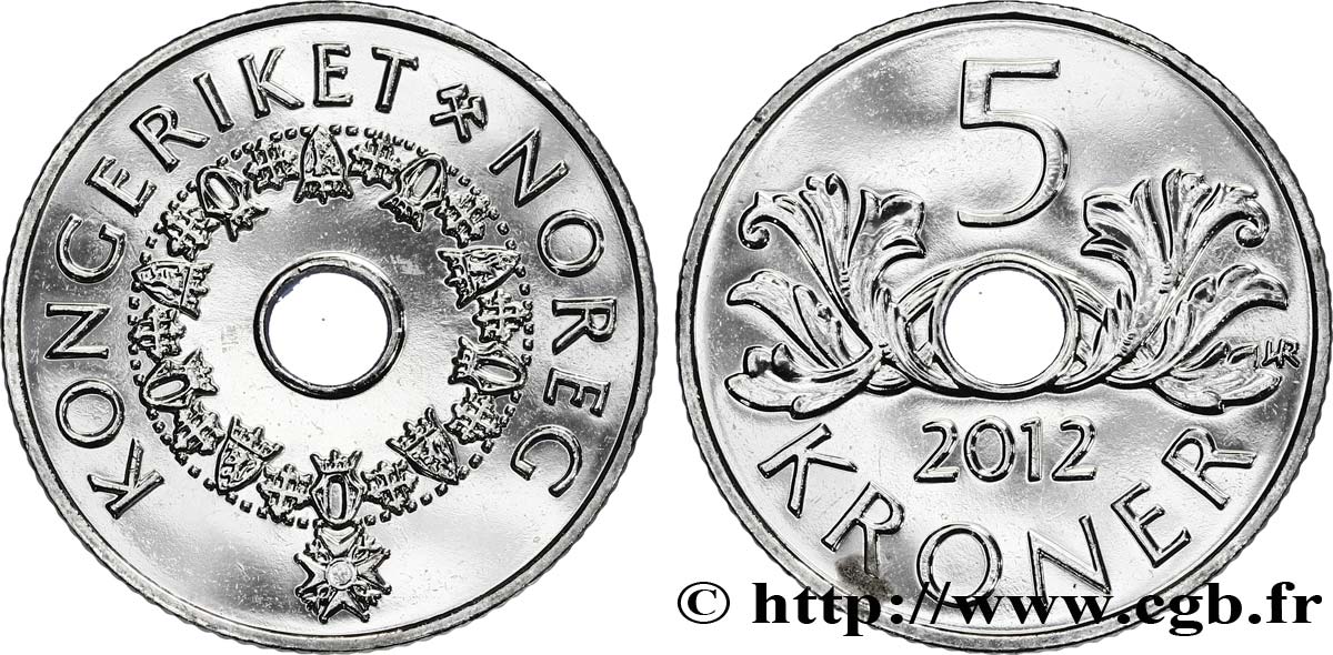 NORWEGEN 5 Kroner Collier de l’ordre de Saint Olaf 2012  fST 