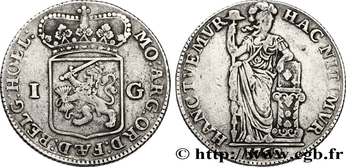 PROVINCES-UNIES - GUELDRE 1 Gulden 1762  VF 
