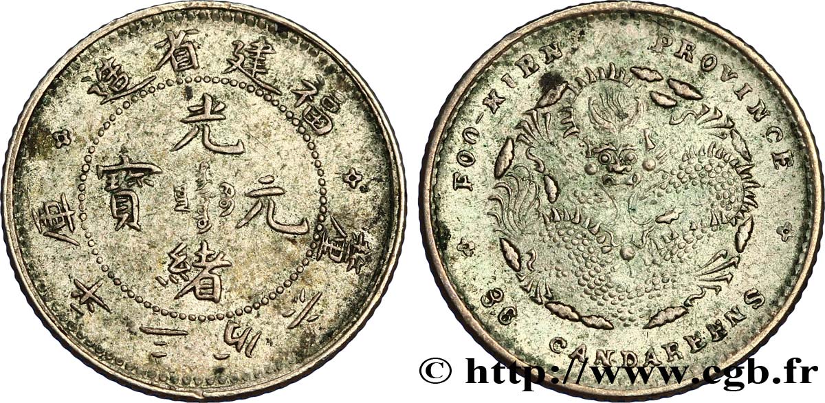 REPUBBLICA POPOLARE CINESE 5 Cents province du Fujian - Dragon 1903-1908  q.SPL 