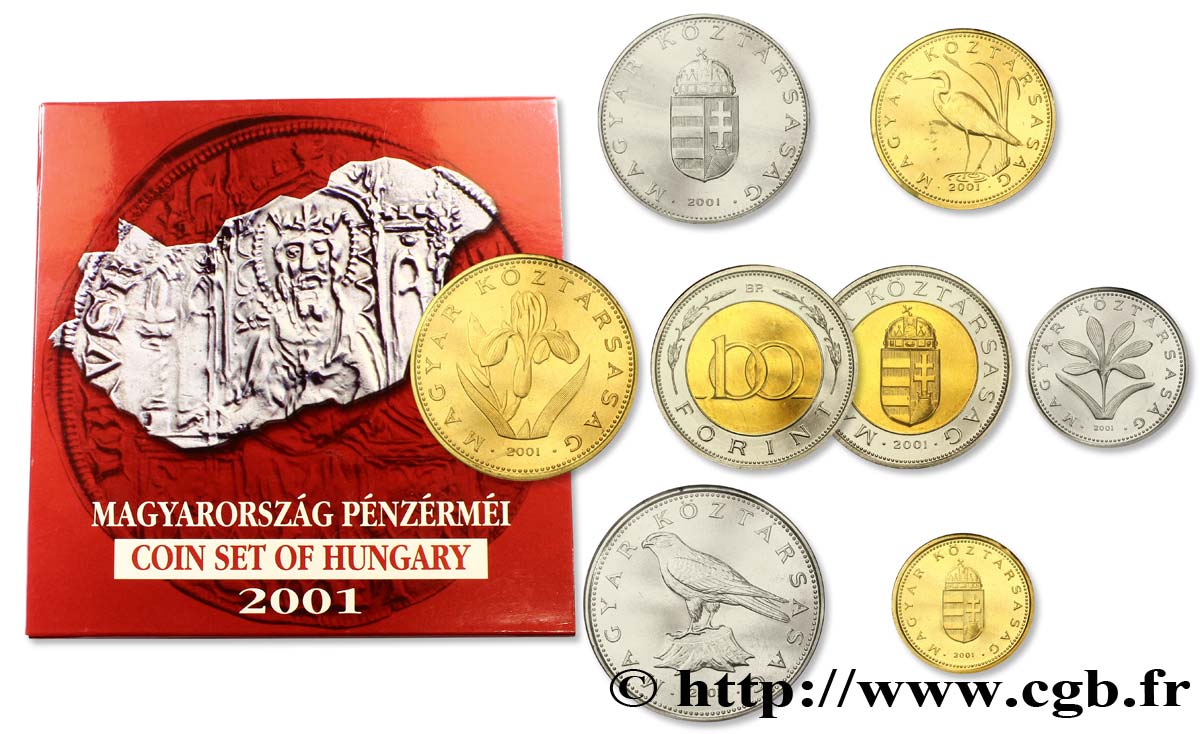 HUNGRíA Série 7 monnaies 2001 2001  SC 