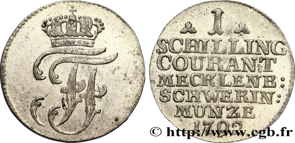 GERMANIA - MECLEMBURGO-SCHWERIN 1 Schilling 1792  q.SPL 