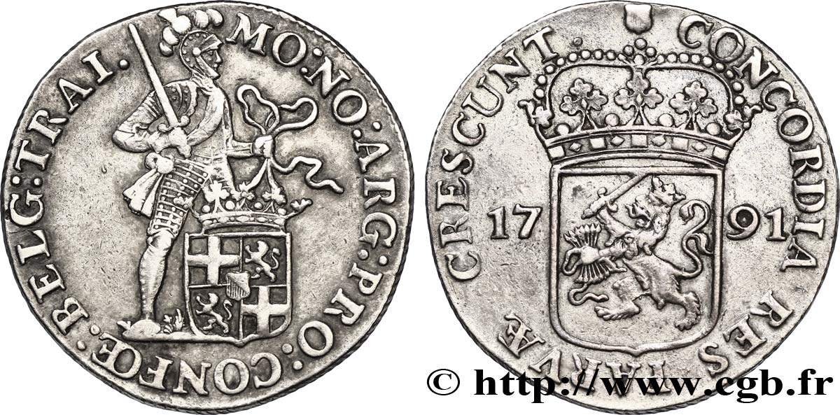 NETHERLANDS - UNITED PROVINCES 1 Ducat d’argent Utrecht 1791  VF 