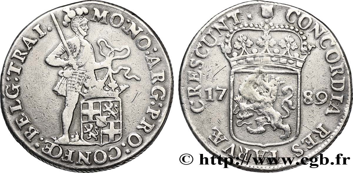 NETHERLANDS - UNITED PROVINCES 1 Ducat d’argent Utrecht 1789  VF 