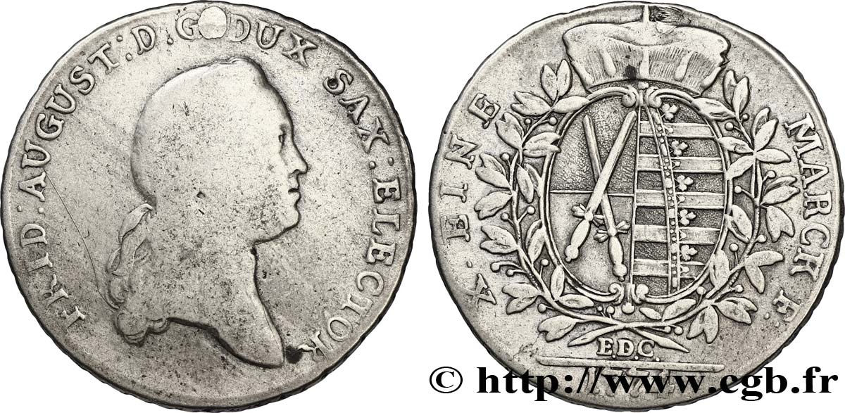 GERMANIA - SASSONIA 1 Thaler Frédéric-Auguste III 1774  q.MB 