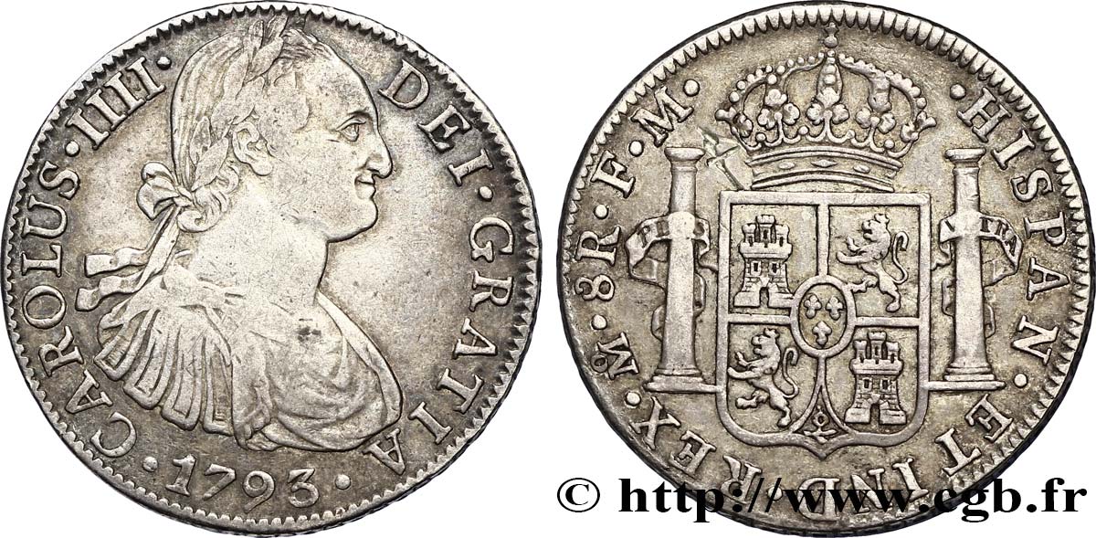 MESSICO 8 Reales Charles IIII 1793 Mexico BB 