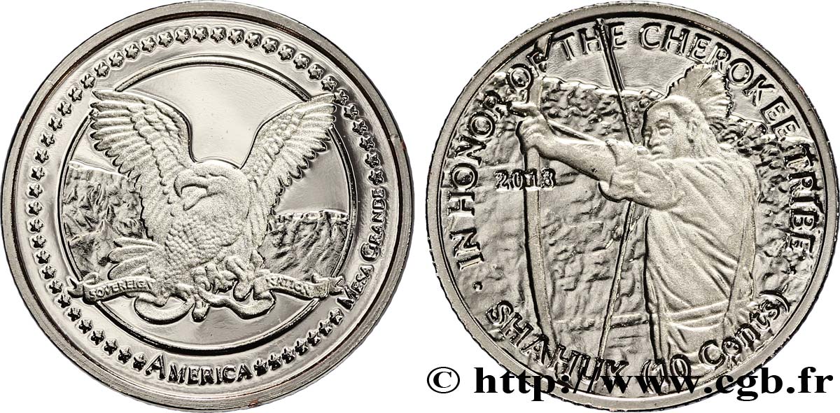 UNITED STATES OF AMERICA - Native Tribes 10 Cents Proof Mesa Grande : Tribu Cherokee 2013  MS 