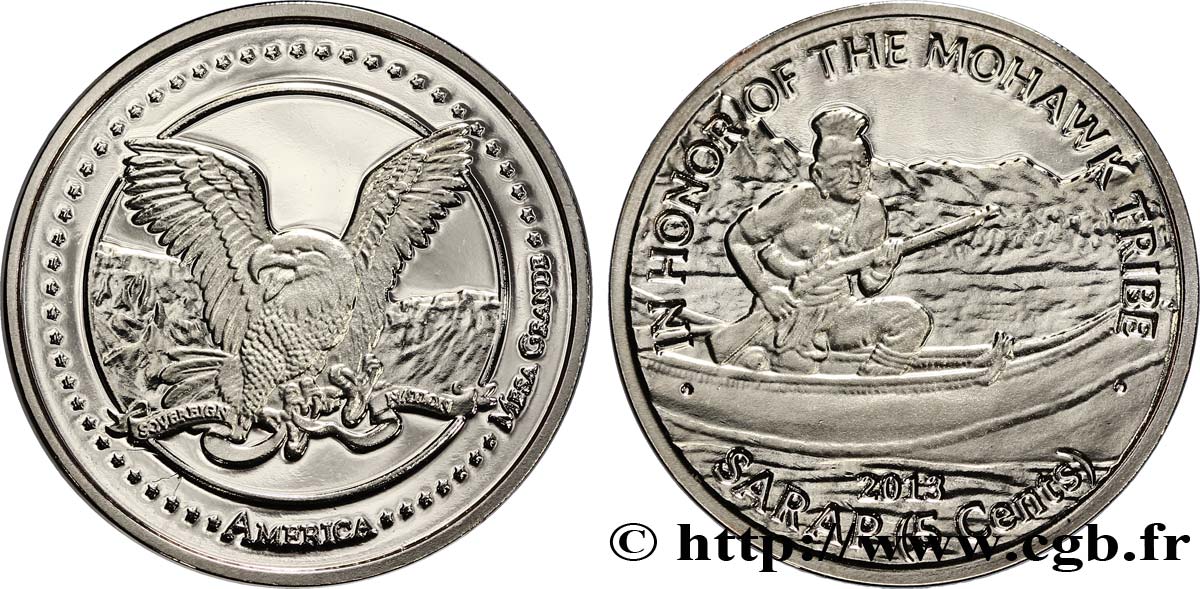 UNITED STATES OF AMERICA - Native Tribes 5 Cents Proof Mesa Grande : Tribu Mohawk 2013  MS 