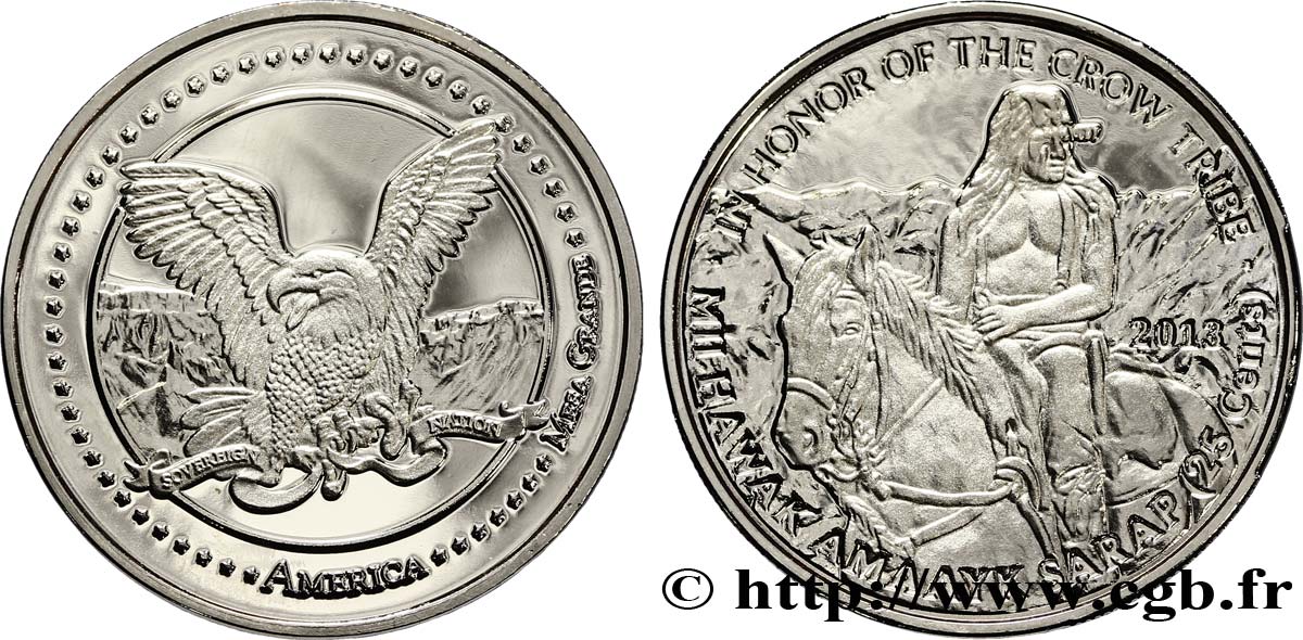 UNITED STATES OF AMERICA - Native Tribes 25 Cents Proof Mesa Grande : tribu crow 2013  MS 