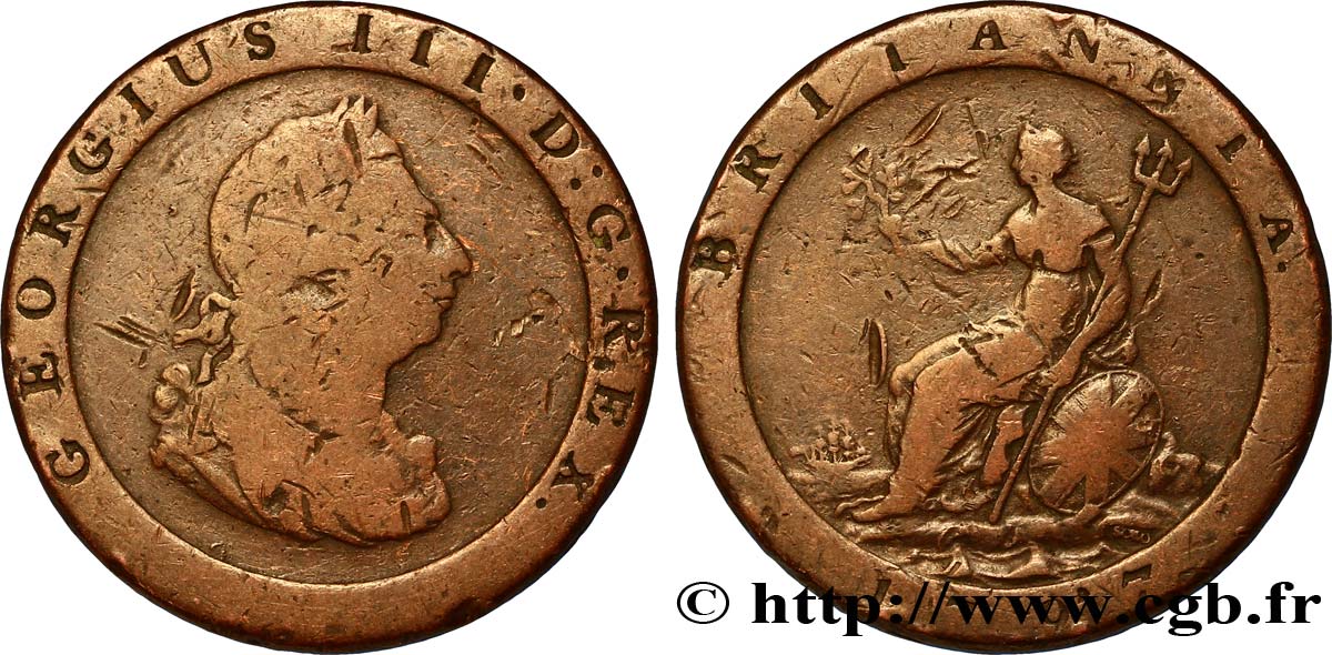 REGNO UNITO 1 Penny Georges III 1797 Soho q.MB 