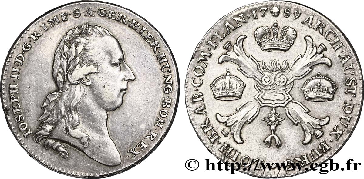BELGIO - PAESI BASSI AUSTRIACI 1 Kronenthaler Joseph II 1789 Bruxelles BB 
