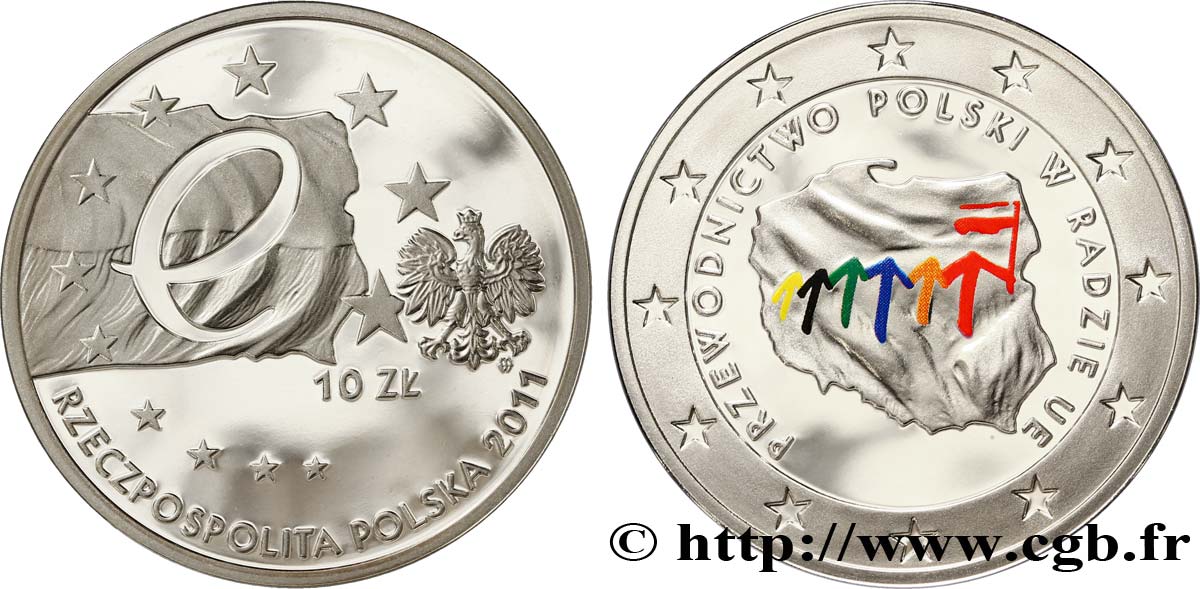 POLEN 10 Zlotych Proof aigle / Présidence du Conseil de l Union européenne

 2011 Varsovie ST 