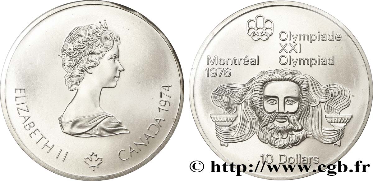 CANADA 10 Dollars JO Montréal 1976 Zeus / Elisabeth II 1976  MS 