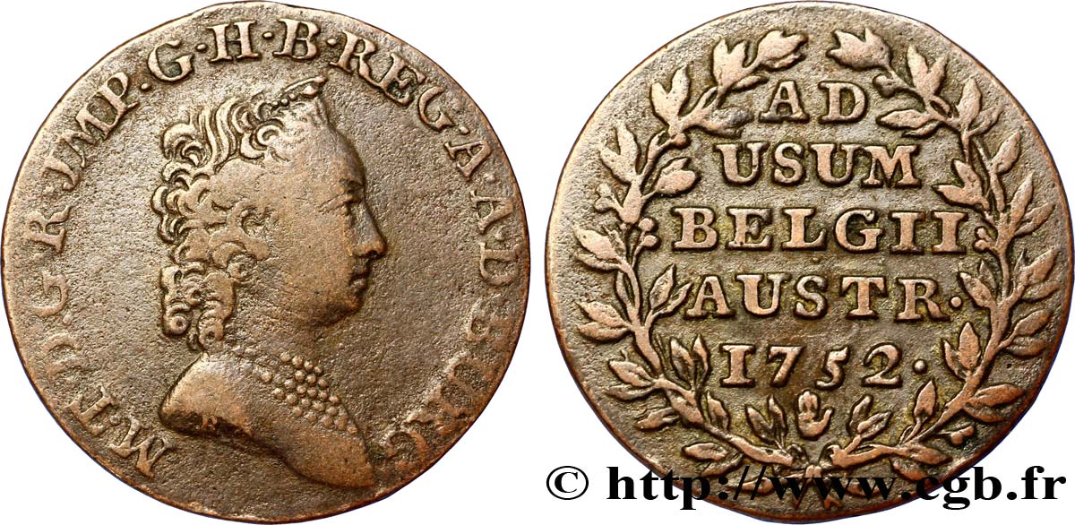 BELGIO - PAESI BASSI AUSTRIACI 2 Liards 1752 Bruges q.BB 