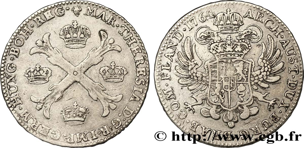 BELGIO - PAESI BASSI AUSTRIACI 1 Kronenthaler 1764 Bruxelles q.BB 