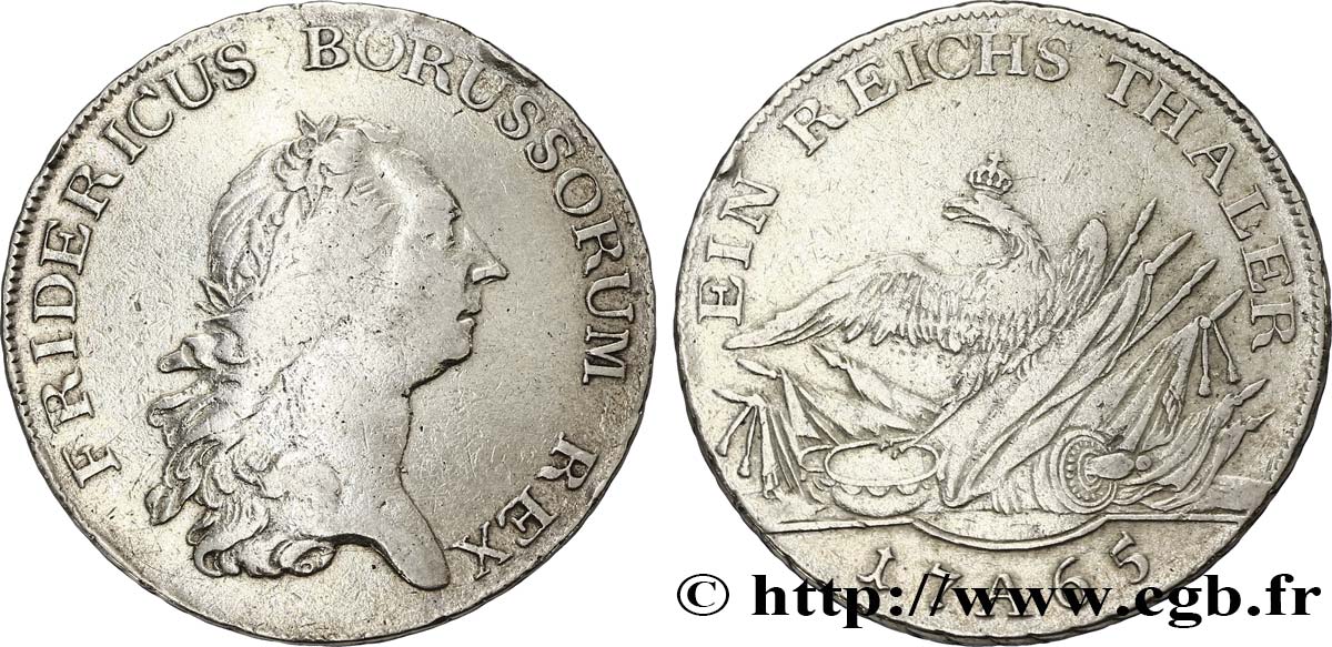GERMANY - PRUSSIA 1 Thaler Frédéric II 1765 Berlin VF 