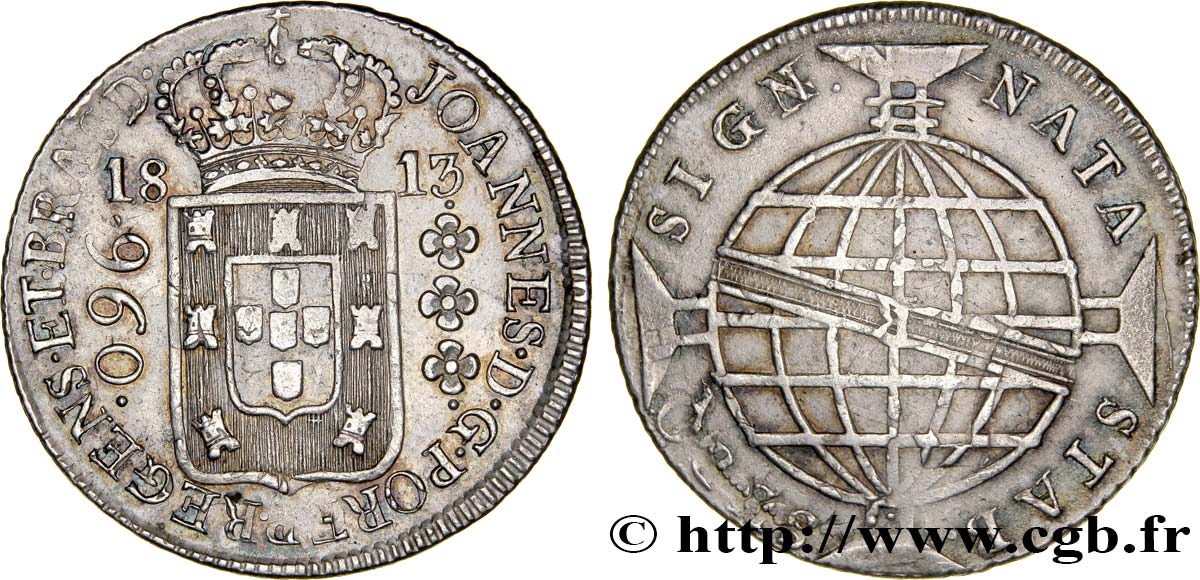 BRASILIEN 960 Reis Jean VI (Joao) 1813 Bahia SS 