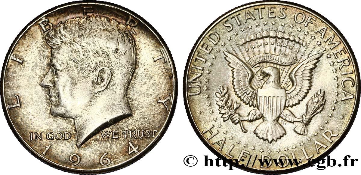 UNITED STATES OF AMERICA 1/2 Dollar Kennedy 1964 Philadelphie MS 