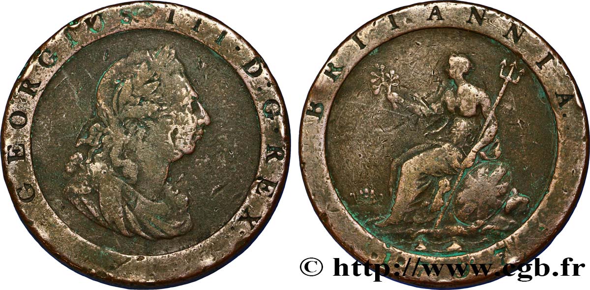 REINO UNIDO 1 Penny Georges III 1797 Soho RC+ 