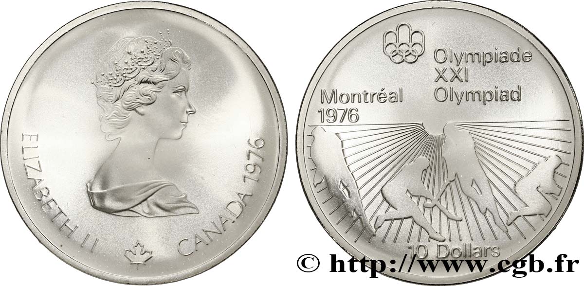 CANADA 10 Dollars JO Montréal 1976 hockey sur gazon / Elisabeth II 1976  MS 