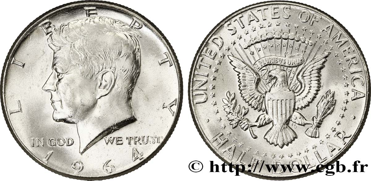 ESTADOS UNIDOS DE AMÉRICA 1/2 Dollar Kennedy 1964 Philadelphie FDC 