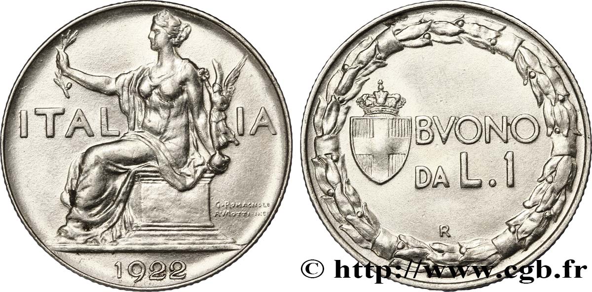 ITALIE 1 Lira (Buono da L.1) Italie assise 1922 Rome - R SUP 