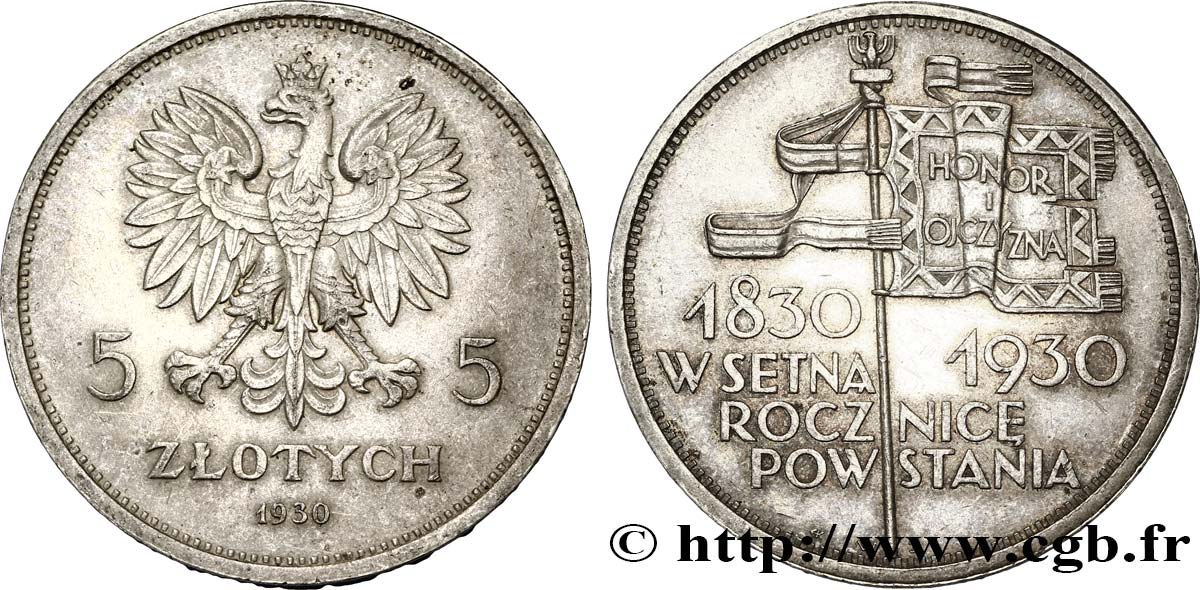 POLEN 5 zloty 1930 Varsovie SS 