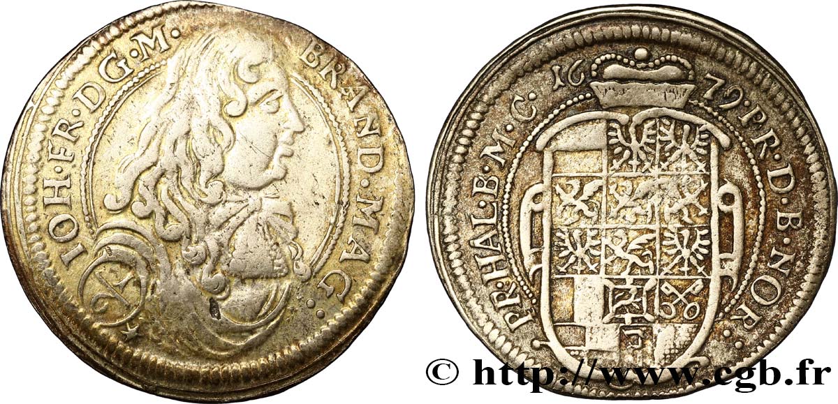 GERMANIA - BRANDEBURGO 1/6 de Thaler 1679  q.BB 