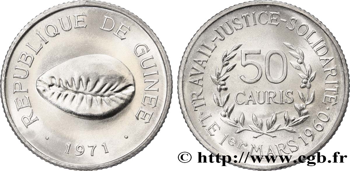 GUINEA 50 Cauris 1971  MS 