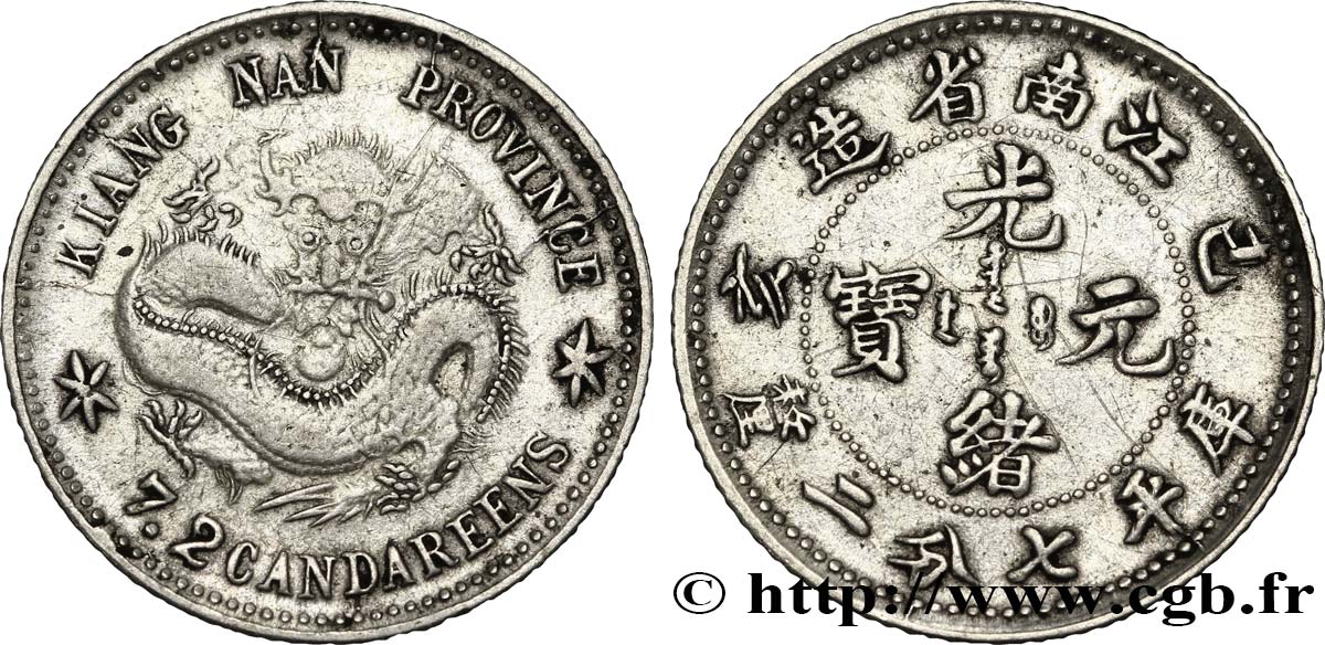 CHINA 10 Cents province de Kiangnan - Dragon 1901  VF 