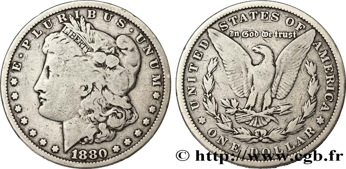 ESTADOS UNIDOS DE AMÉRICA 1 Dollar type Morgan 1880 Philadelphie BC+ 