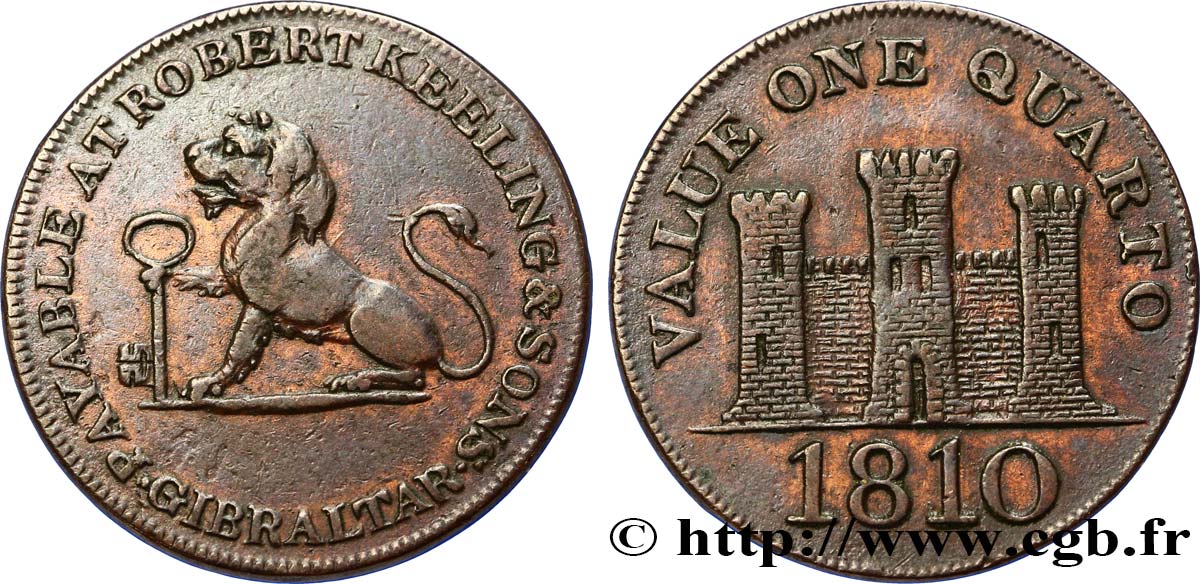 GIBRALTAR 1 Quarto 1810  TTB 