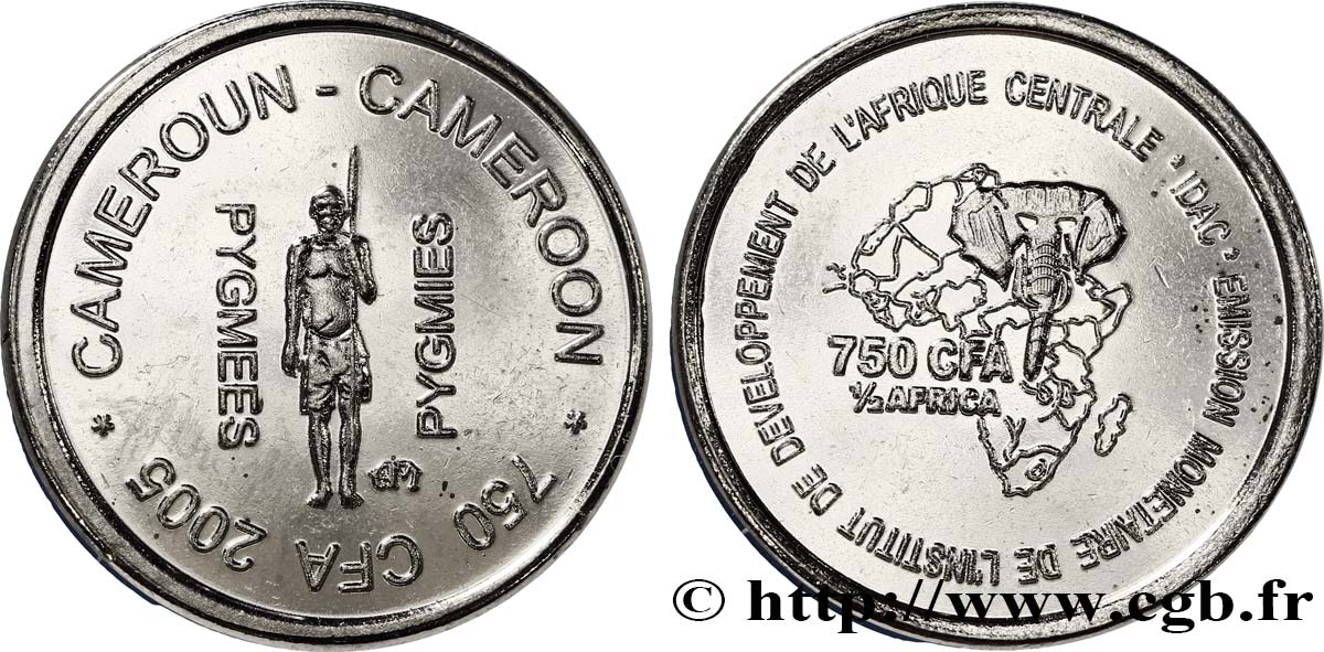 CAMEROUN 750 Francs CFA Pygmée 2005  FDC 