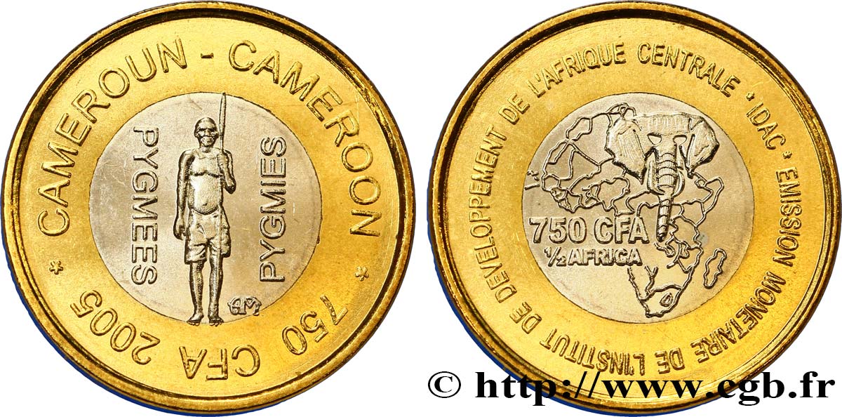 CAMERúN 750 Francs CFA Pygmée 2005  FDC 