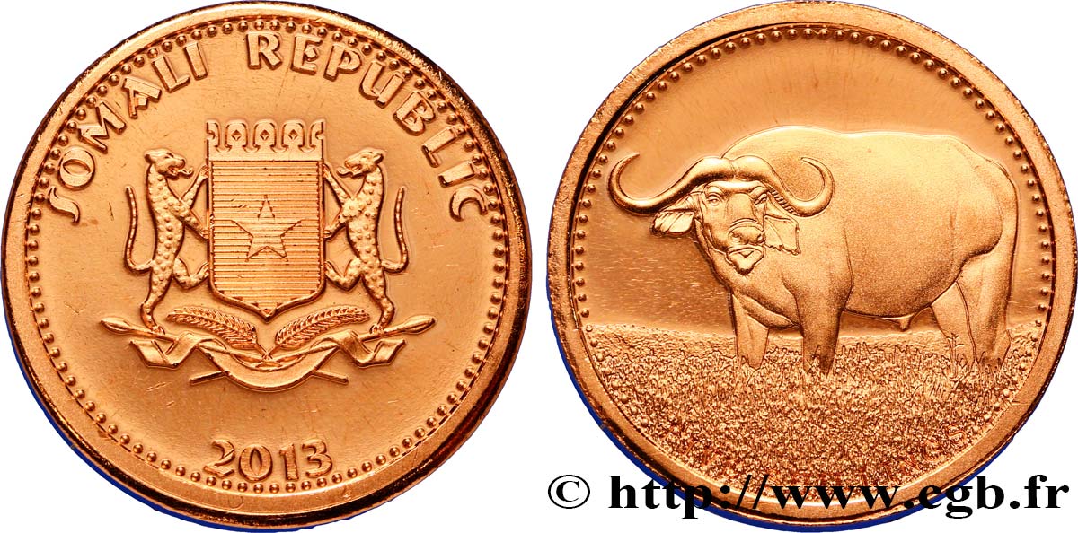 SOMALIA 5 Shillings buffle 2013  MS 