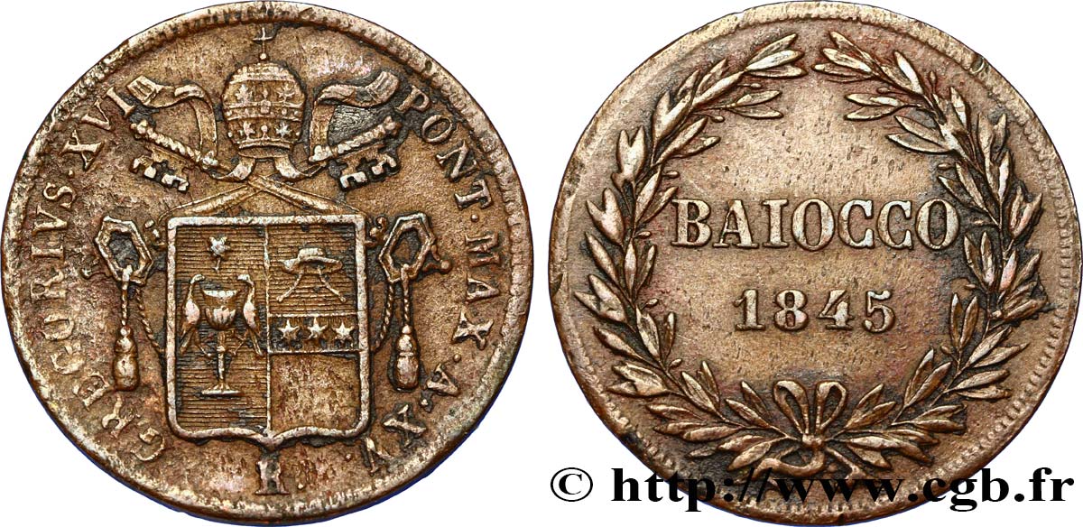VATICAN AND PAPAL STATES Baiocco 1846 Rome VF 