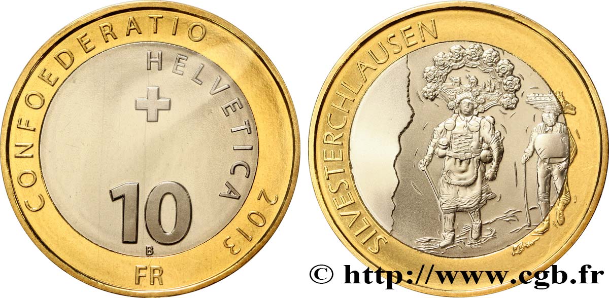SWITZERLAND 10 Francs Silvesterchlausen 2013 Berne - B MS 