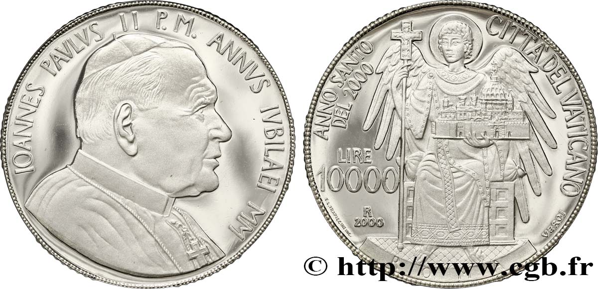 VATIKANSTAAT UND KIRCHENSTAAT 10000 Lire (Proof) Jean-Paul II / Rome 2000 Rome ST 