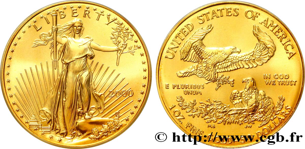 UNITED STATES OF AMERICA 50 Dollars  Liberty  2000 Philadelphie MS69 