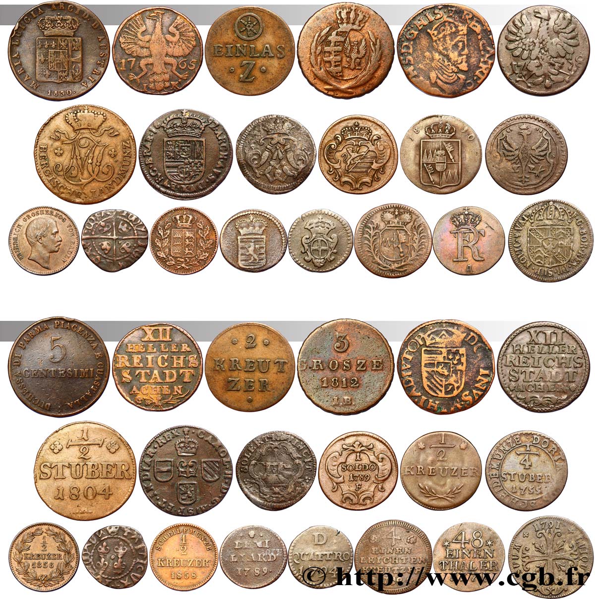 LOTES DE MONEDAS DEL MUNDO Lot de 20 Monnaies en cuivre n.d - BC 