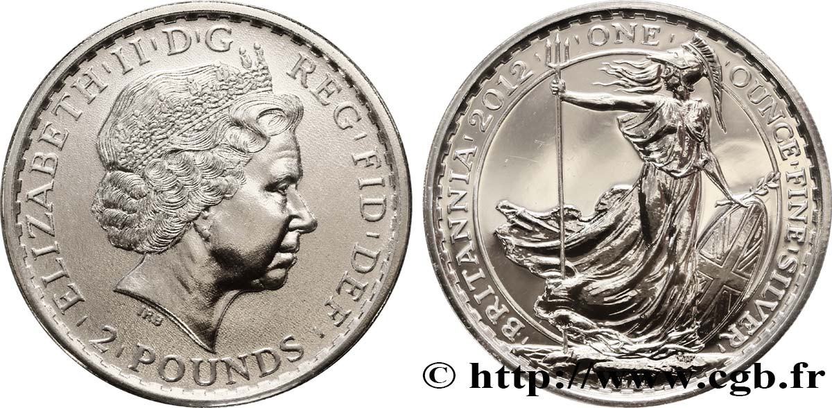 REINO UNIDO 2 Pounds (Livres) Elisabeth II / Britannia 2012  FDC 