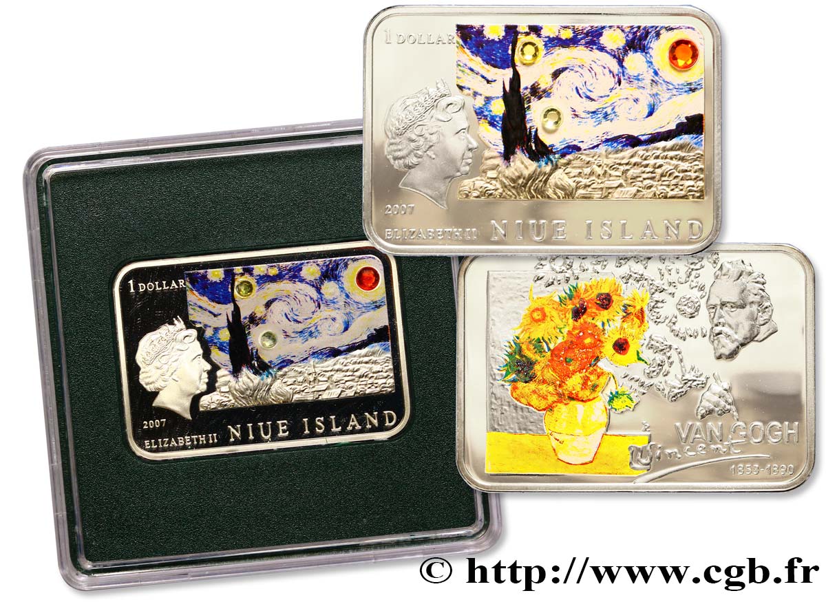 NIUE 1 Dollar Proof Elisabeth II / Vincent Van Gogh 2007 Varsovie MS 