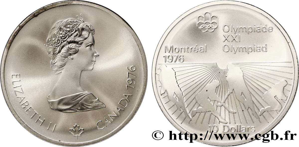 CANADA 10 Dollars JO Montréal 1976 hockey sur gazon / Elisabeth II 1976  MS 