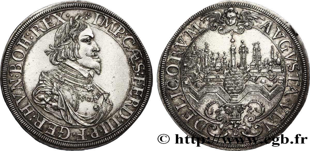 ALEMANIA - AUGSBURGO 1 Thaler Ferdinand III 1641 Augsbourg EBC 