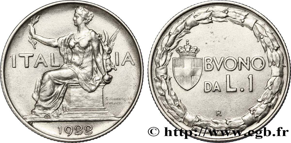ITALIEN 1 Lira (Buono da L.1) Italie assise 1922 Rome - R VZ 