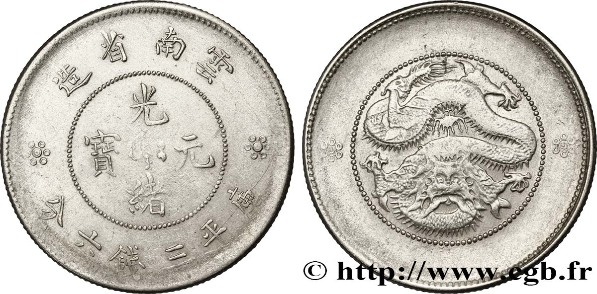 CHINA 50 Cents Province du Yunnan - Dragon 1911-15  BC+ 